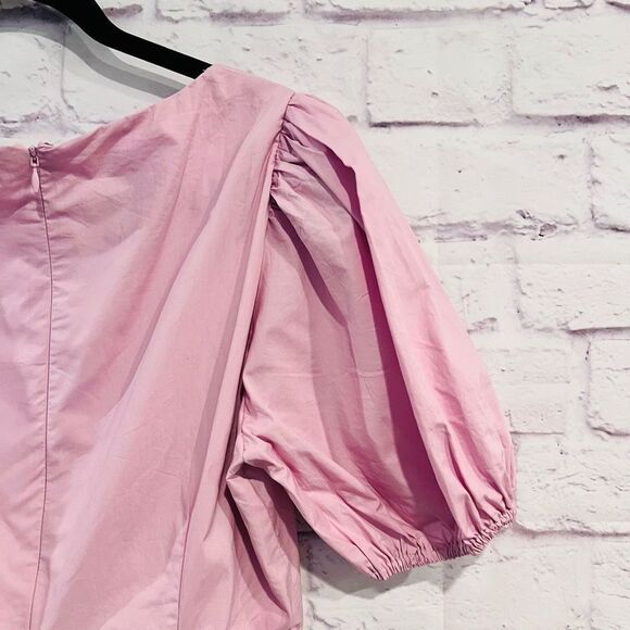 ASTR Size Large Square Neckline Side Cutout Puff Sleeve Mini Dress Short Sleeve - Picture 7 of 16